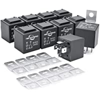 MICTUNING DC 12V 30 y 40 Amp 5 pin SPDT Relay de Reemplazo de Barra de Luz LED(Paquete de 10)